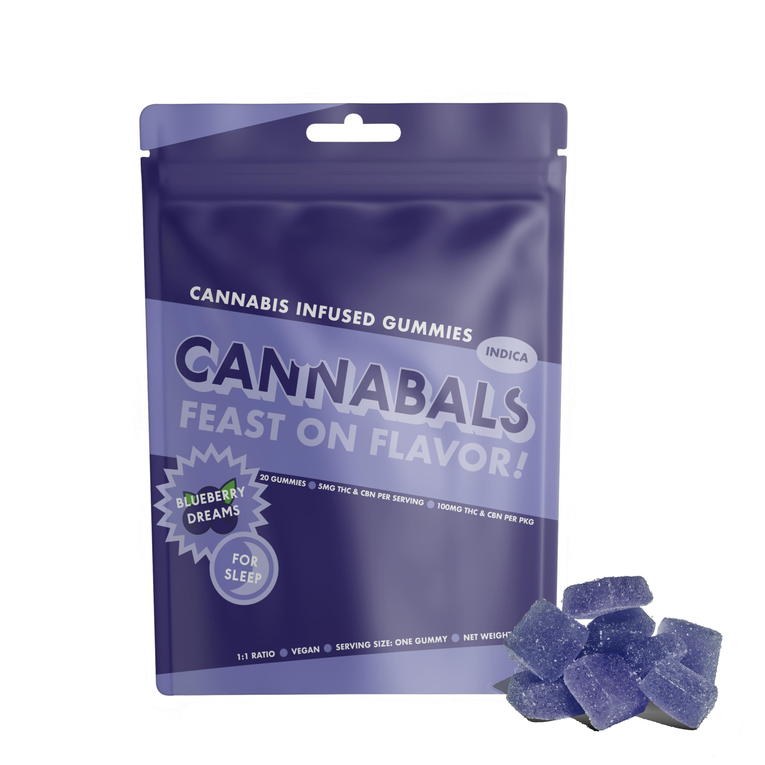 Blueberry Dreams (Fast Acting) | THC:CBN | 20pk | 100mg Blueberry Dreams (Fast Acting) | THC:CBN | 20pk | 100mg