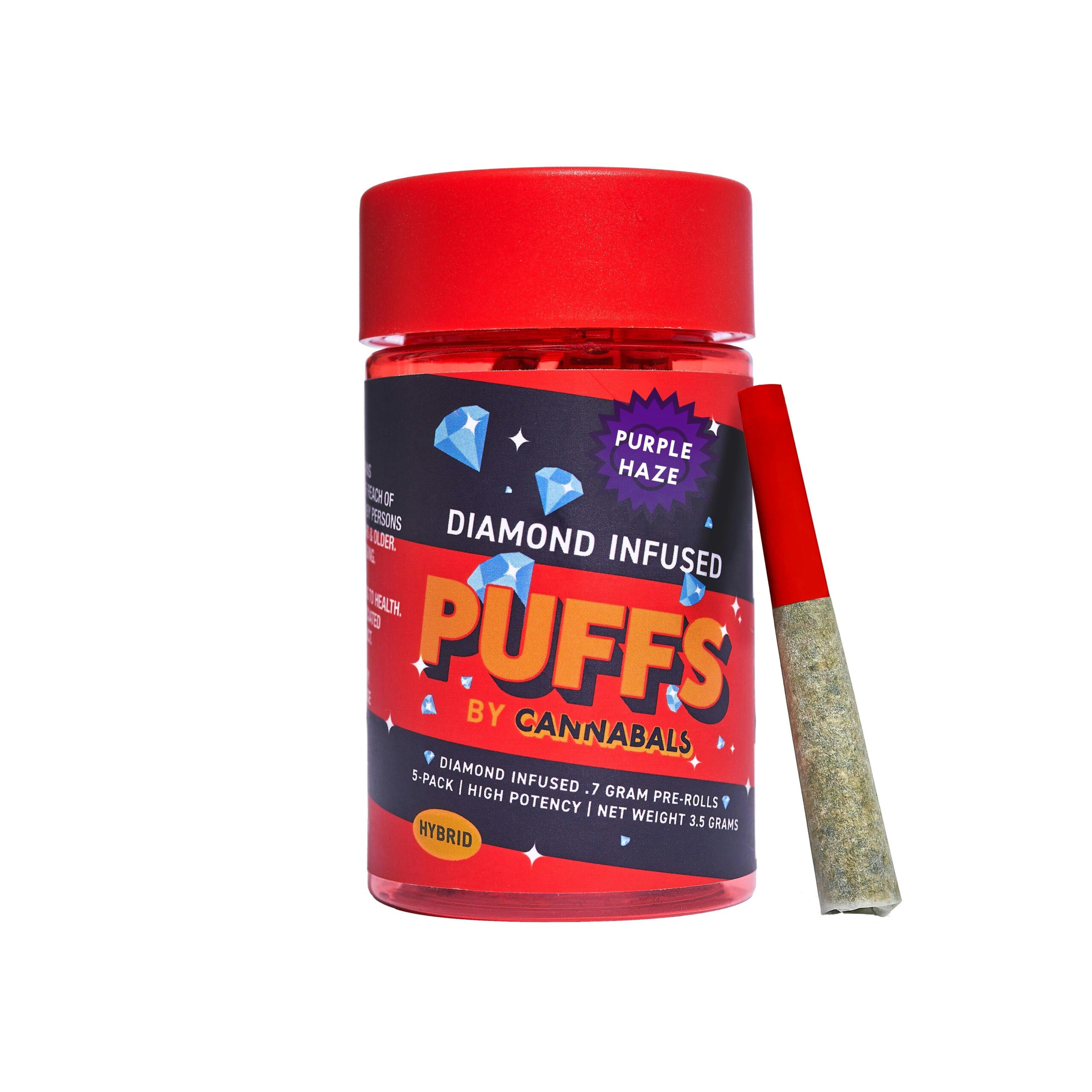 Purple Haze | Puffs Diamond-Infused Pre-Roll | 0.5 Gram | 7-Pack Purple Haze | Puffs Diamond-Infused Pre-Roll | 0.5 Gram | 7-Pack